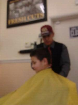 My Grandson Getting a Fresh Cut