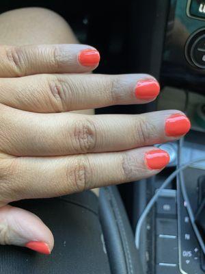 3 hour gel manicure (mind you I came with previous color removed)