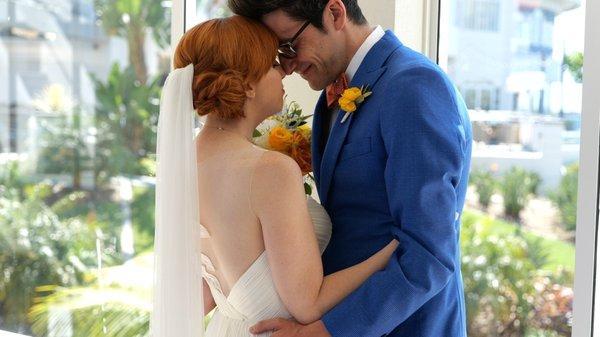 Color and beautiful wedding updo