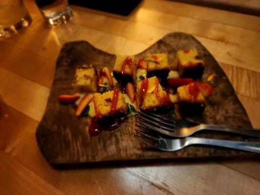 olive oil cake dessert, portion was kind of small for two people to share.