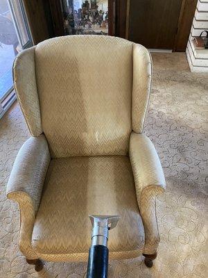 Upholstery cleaning. I would say Fresno carpet care made quite a difference on this one!