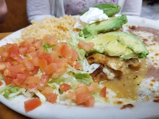 Delicious chicken chimichanga