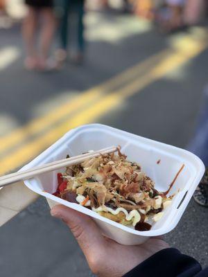 Okonomiyaki- hands down the most popular dish at the festival