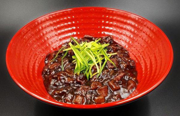 Jjajangmyeon (Black Bean Sauce served with generous portion of pork tenderloin)