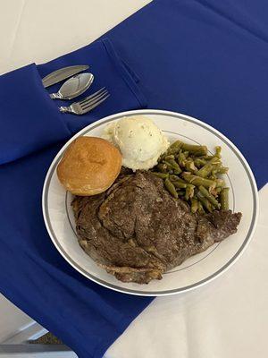 Ribeye steak dinner