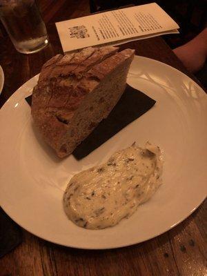 Texas sourdough and honey lavender butter.