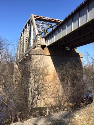 Railroad bridge as seen along the trail.