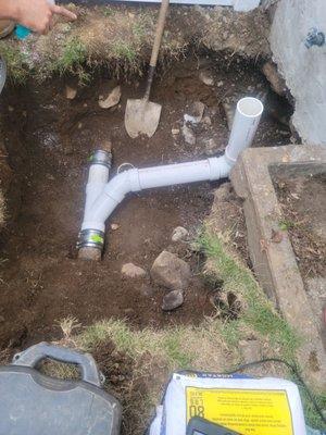 This is the new pipe I had to get installed due to the fence post being installed right through the original.