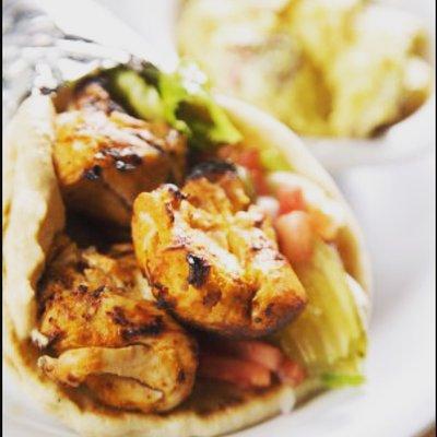 Chicken kebabs wrap