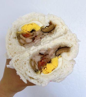 DD Dim Sum Delivery: Combo Bao w/ chicken, chinese sausage, mushroom, boiled egg ($3)