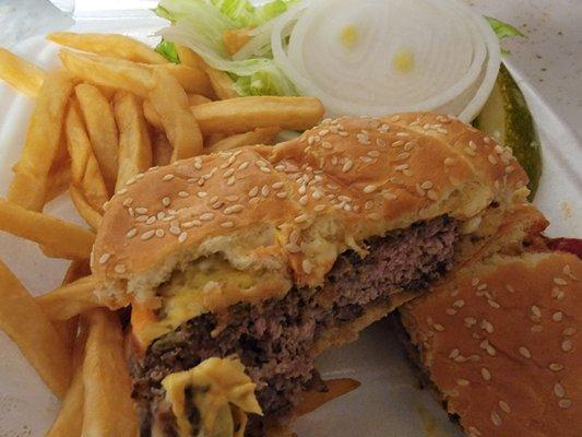 Very good burger and fries