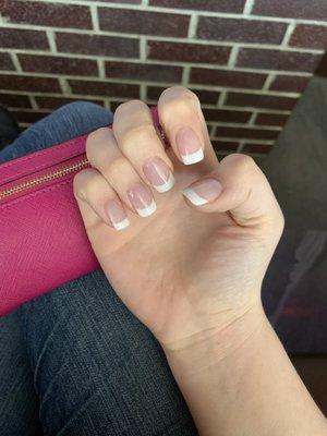 Dip powder French manicure