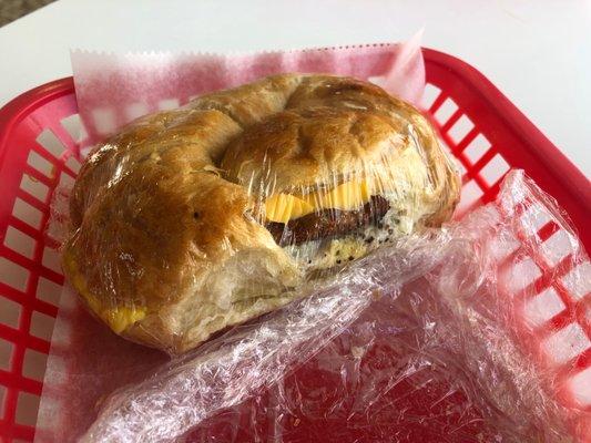 Sausage egg & cheese croissant