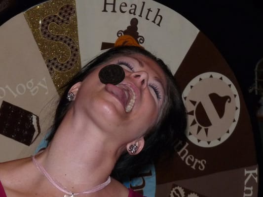 Colleen won the In your face cookie eating contest!