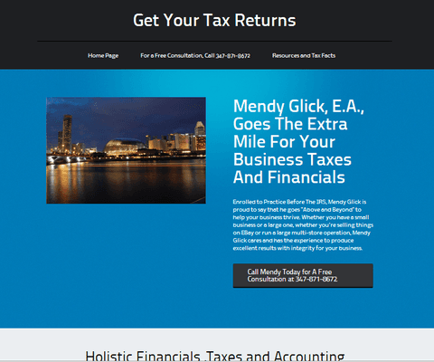 Website for a local accountant, Mendy Glick