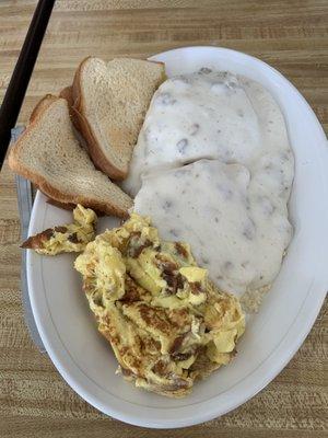 The biscuits and sausage gravy were excellent!