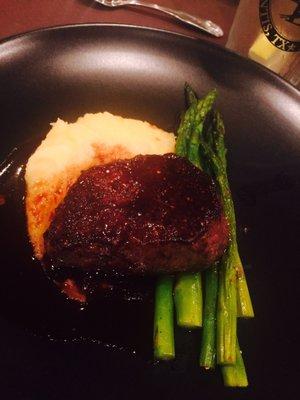 Bison with Yukon gold mashed potatoes