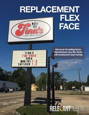 Tina's Restaurant Flex Face Replacement Project