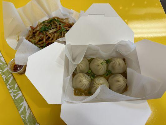 Beef dumplings and noodles