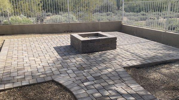 Created a new patio with paver and new firepit