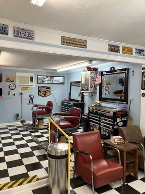 Clean and Cool our Shop is a Welcome Haven for the man or woman looking for that traditional Barbershop Experience.