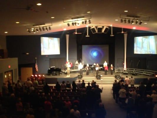 Worship time during 2nd service.