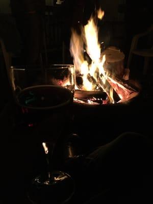 Beer by the fire.