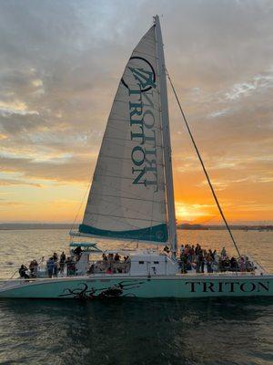 This isn't a pic of our team, but we took it the same day after our sail. We were at the Portside Harbor Brigantine for dinner.