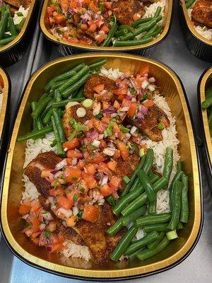 Blackened Tilapia topped with an amazing Tomato Relish