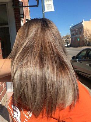 Iced mocha latte highlight and color done September 2017