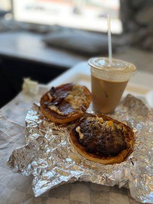 The Weezy Burger and salted caramel latte