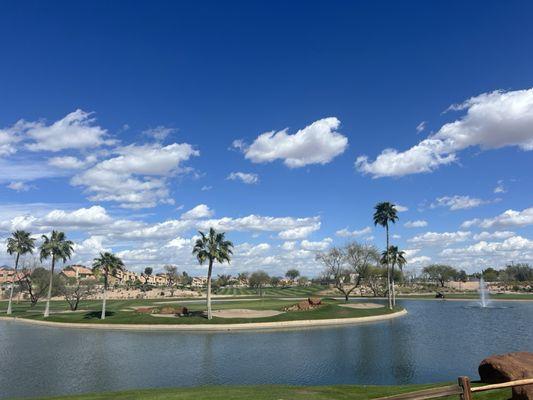 18th green from the putting area