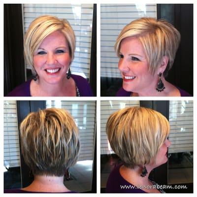 Makeover!  Fun short layered blonde bob