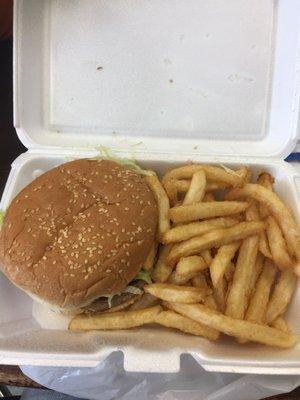 Turkey burger with fries