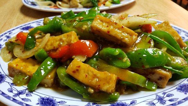 Hot & spicy tofu w/lemongrass ($14). Spicy, but also super oily and gloopy.