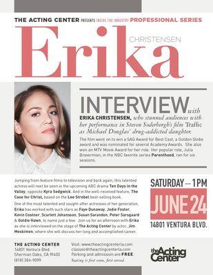 Pro Series w/ Erika Christensen! June 24th 1p.m. I'm so excited!