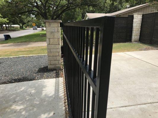 Custom Driveway Gate w/ Liftmaster RSL12U Sliding Gate Operator
 Built & Installed by AUSTIN ENTRY