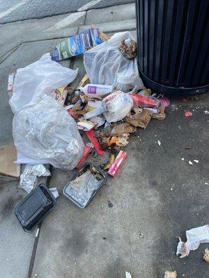 More trash from Cut Salon. Thanks for keeping the neighborhood clean. People who work here must not be proud of where they work.