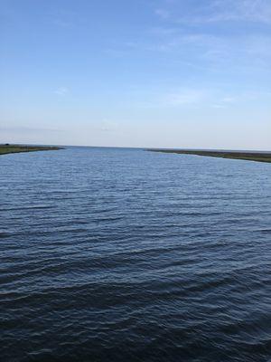 View from the Pamlico Sound as you arrive in Ocracoke.