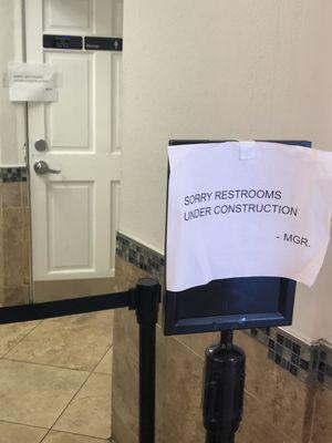 Closed restrooms