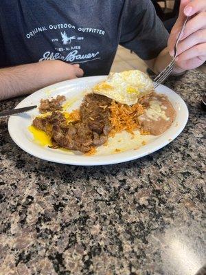 Egg & steak plate.