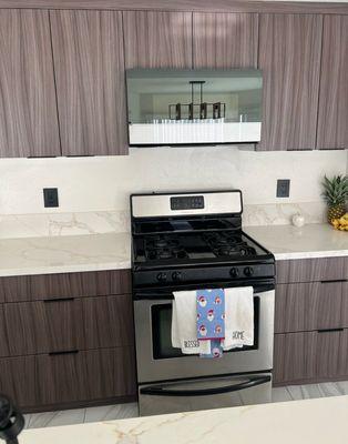 Our new kitchen prior to new stove installation