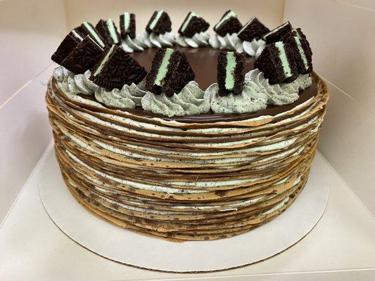 Mint Oreo crepe cake