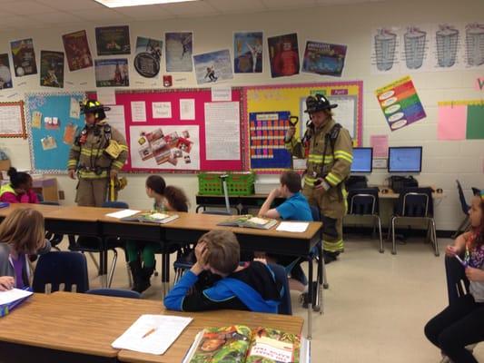 Friendly firefighter presentation.