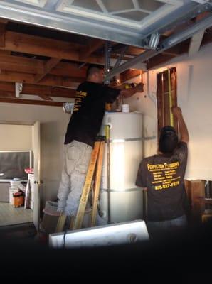 Rob and tony sweating copper lines on a re-pipe in Oxnard.