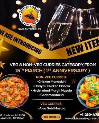 New items in Curries!