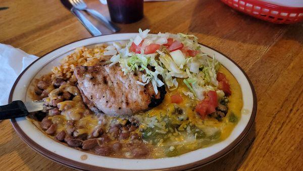 Pork chop & enchiladas