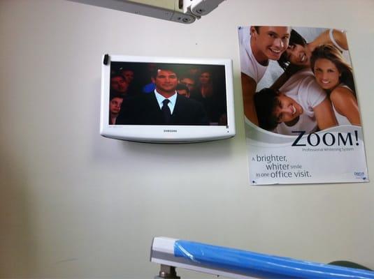 Tv in the dentist office.