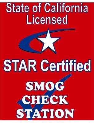 FIVE STAR SMOG CENTER is A STAR CERTIFIED SMOG CHECK CENTER