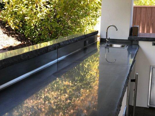 Polished concrete countertops